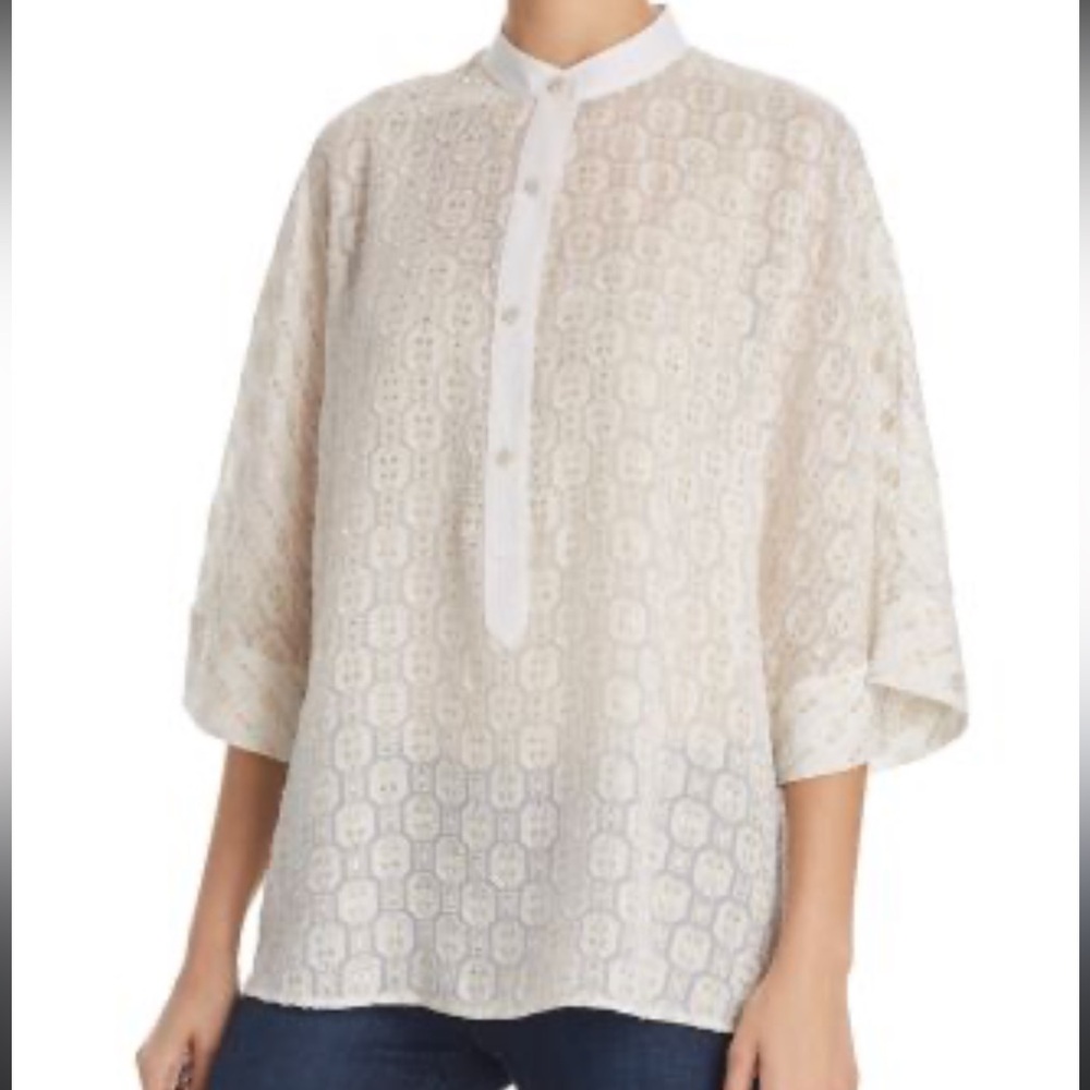 Tory Burch
Tessa Metallic-Detailed Top